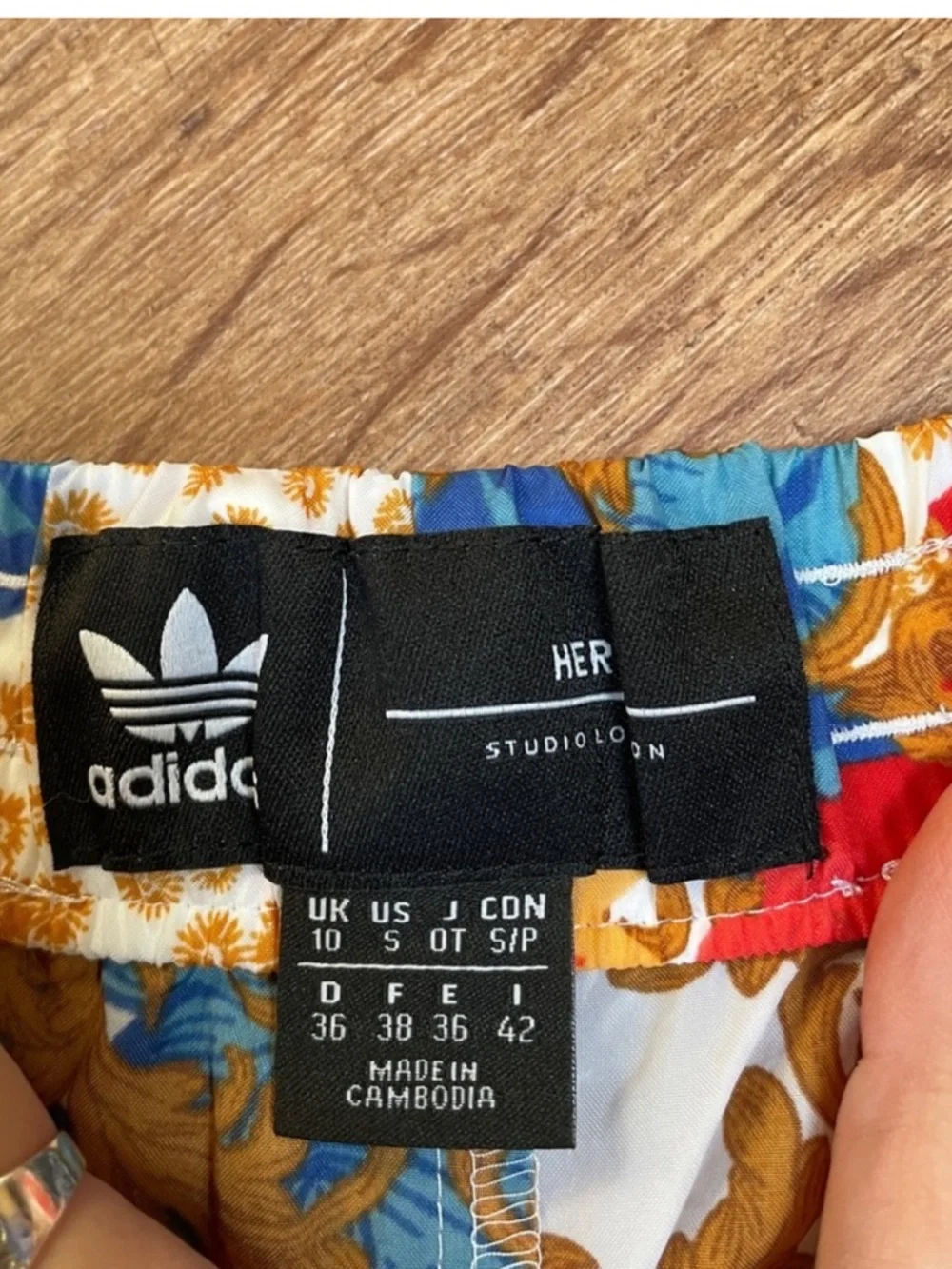 Adidas x HER Studio London track pants striped floral baggy drawstring SMALL - Picture 4 of 11